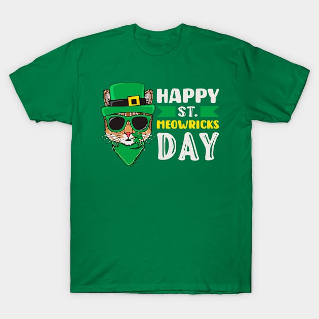 St Patricks Day Outfit Women, Kids, Leprechaun Cat T-Shirt by Designs by Romeo